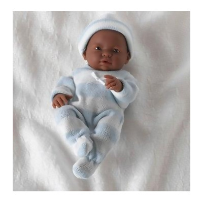 Mini La Newborn All Vinyl 9.5 in. African American Real Girl Dressed Baby Doll in Pink 