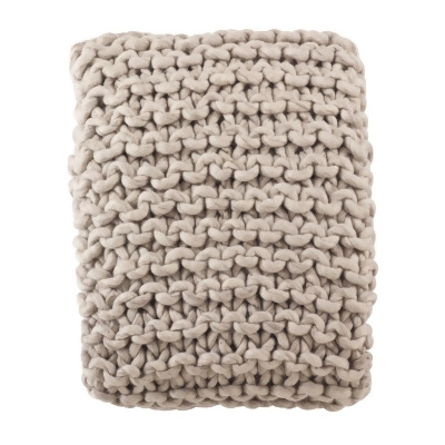 SARO TH551.FG5060 Chunky Cable Knit Premium 100 Percent Wool Throw Blanket Fog 