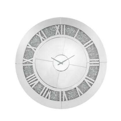 Acme Furniture 97723 Noralie Wall Clock, Mirrored & Faux Diamonds