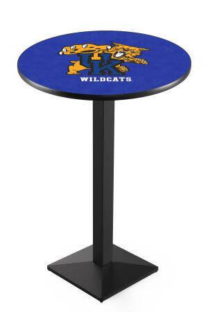 L217 University of Kentucky (Cat) 36" Tall - 30" Top Pub Table with Black Wrinkle Finish 