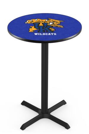 L211 University of Kentucky (Cat) 36" Tall - 30" Top Pub Table with Black Wrinkle Finish 