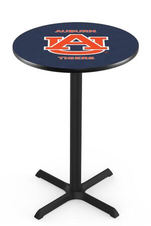 L211 Auburn University 42" Tall - 30" Top Pub Table with Black Wrinkle Finish 