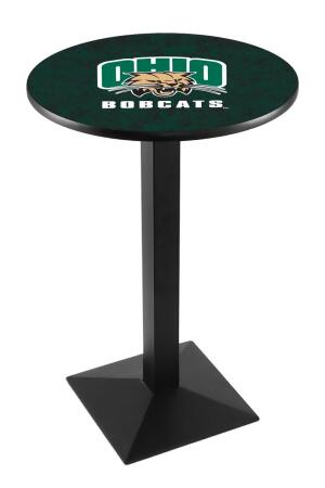 L217 Ohio University 42" Tall - 30" Top Pub Table with Black Wrinkle Finish 