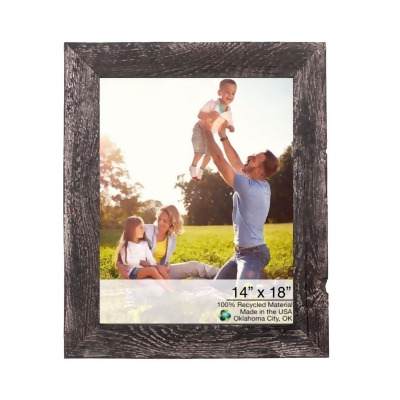 HomeRoots 386515 14 x 18 in. Rustic Farmhouse Rustic Black Wood Picture Frame 