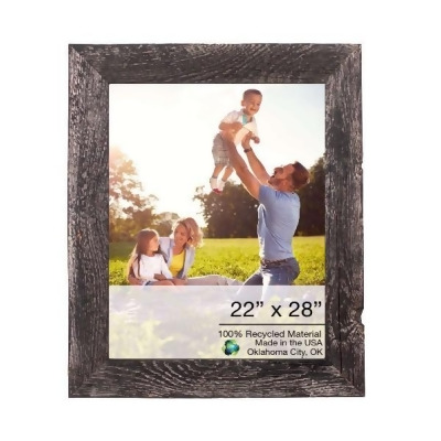 HomeRoots 386543 22 x 28 in. Rustic Farmhouse Rustic Black Wood Picture Frame 