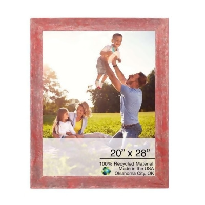 HomeRoots 386535 20 x 28 in. Rustic Farmhouse Red Wood Picture Frame 