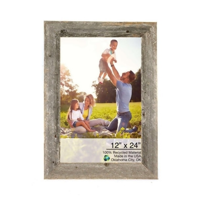 HomeRoots 386512 12 x 24 in. Rustic Farmhouse Gray Wood Picture Frame 