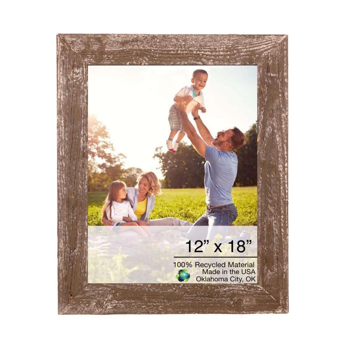 HomeRoots 386507 12 x 18 in. Rustic Farmhouse Brown Wood Picture Frame