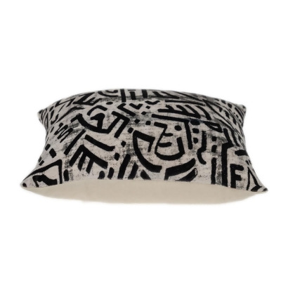 HomeRoots 383092 16 x 16 x 5 in. Black & White Abstract Velvet Throw Pillow 