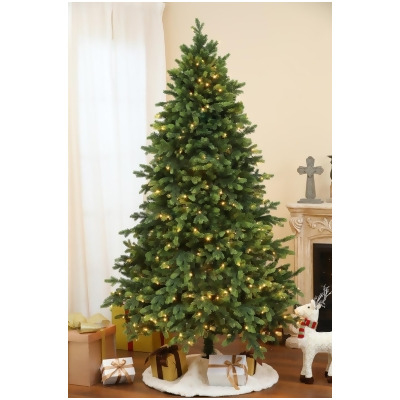 Luxenhome WHHD1507 7 ft. Pre-Lit PE & PVC Artificial Green Christmas Tree 