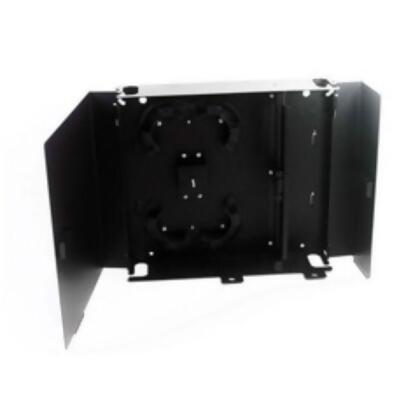 Cablewholesale 61F2-01001 Fiber Wall Mount Patch Panel with Enclosure, Unloaded & Holds 2 Adapter Plates, Black 