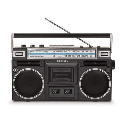 Crosley CT201ABK Retro Cassette Player AM & FM Radio Black 