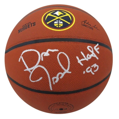 Schwartz Sports Memorabilia ISSBSK203 Dan Issel Signed Wilson Denver Nuggets Logo NBA Basketball with HOF93 