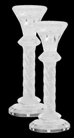 Schonfeld Collection 181580 8.5 in. White Stones Crystal Candlesticks 