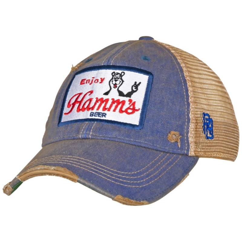 Hamm´s Bear Vintage Mesh Trucker Snapback Hat Blue-