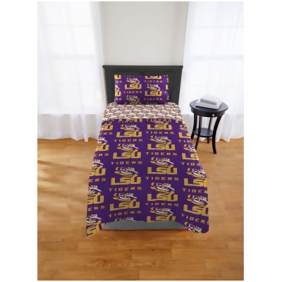 Northwest 1COL-80800-I046-EDC LSU Tigers Twin Size Bed Set in Bag 