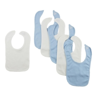 Bambini CS-0121 12.25 x 7.5 in. Baby Bibs, Blue & White - One Size - 10 per Pack 