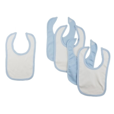 Bambini CS-0116 12.25 x 7.5 in. Baby Bibs - Blue , White & Black - One Size - 5 per Pack 