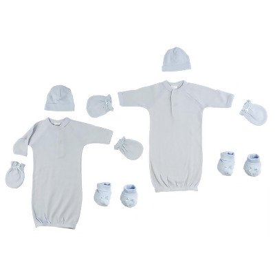 Bambini CS-0073 Boys Gowns - Caps, Booties & Mittens, Blue - Preemie 