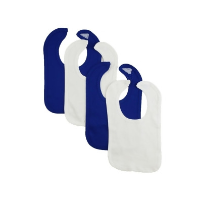 Bambini CS-0162 12.25 x 7.5 in. Baby Bibs, Blue & White - One Size - 4 per Pack 