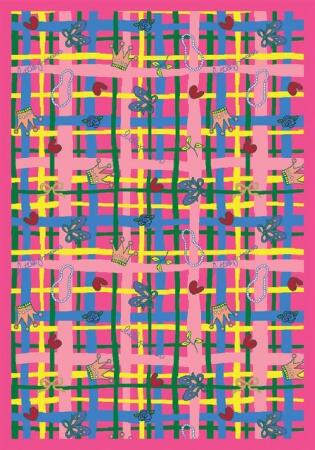 Joy Carpets 1440D-04 My Little Princess Pink 7 ft.8 in. x 10 ft.9 in. WearOn Nylon Machine Tufted- Cut Pile Just for Kids Rug 