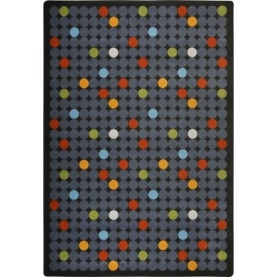 Joy Carpets 1748D-02 Playful Patterns Spot On Rectangle Childrens Area Rugs 02 Licorice - 7 ft. 8 in. x 10 ft. 9 in. 