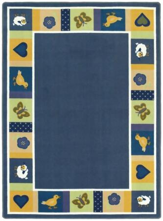 Joy Carpets 1537C-01 Baby Blues Bold 5 ft.4 in. x 7 ft.8 in. WearOn Nylon Machine Tufted- Cut Pile Just for Kids Rug 