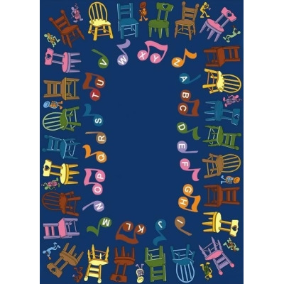 Joy Carpets 1466D Musical Chairs 7 ft.8 in. x 10 ft.9 in. WearOn Nylon Machine Tufted- Cut Pile Educational Rug 