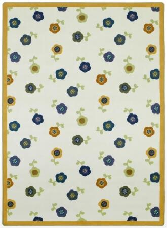 Joy Carpets 1536D-01 Awesome Blossom Bold 7 ft.8 in. x 10 ft.9 in. WearOn Nylon Machine Tufted- Cut Pile Just for Kids Rug 