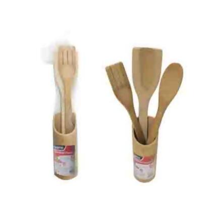 FamilyMaid 13592 11 x 12 in. Bamboo Utensils Set with Holder - 4 Piece 