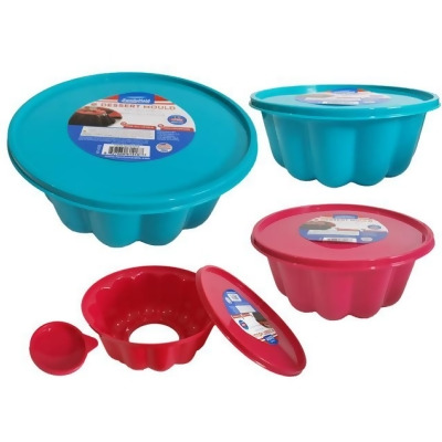 FamilyMaid 61418 8.25 in. Dia. x 75 in. 1.5 Liter Dessert Mould Storage Container, Red & Teal 