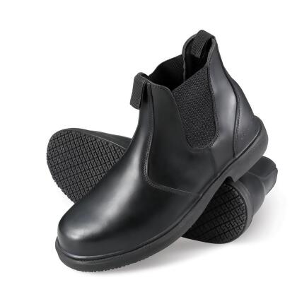 Genuine Grip 7141-8.5W Mens Slip-Resistant Twin Gore Wide Work Boot Black - Size 8.5