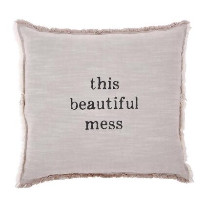 Creative Brands G2239 26 in. Face To Face This Beautiful Mess Square Sofa Pillow 
