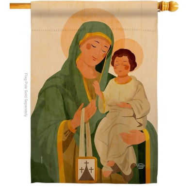Ornament Collection H190047-BO Virgin Mary & Child Religious Faith Double-Sided Garden Decorative House Flag, Multi Color 