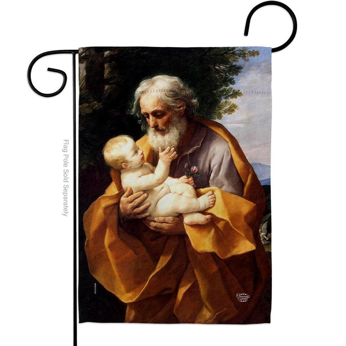 Ornament Collection G192595-BO St Joseph & Christ Child Religious Faith Double-Sided Decorative Garden Flag, Multi Color