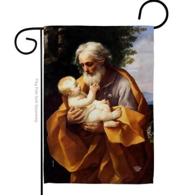 Ornament Collection G192595-BO St Joseph & Christ Child Religious Faith Double-Sided Decorative Garden Flag, Multi Color 