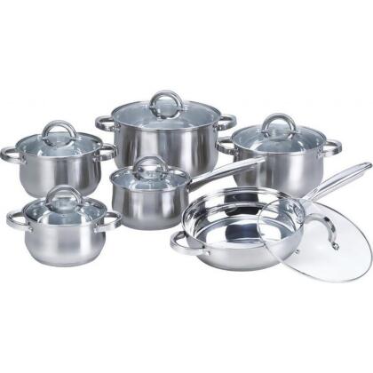 Heim Concept W-001 12-piece Stainless Steel Cookware Set with Glass Lid 