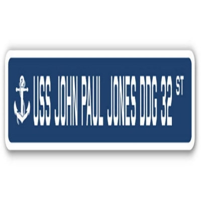 SignMission SSN-624-John Paul Jones Ddg 32 USS John Paul Jones DDG 32 Street Sign - US Navy Ship Veteran Sailor Gift 