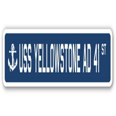 SignMission SSN-Yellowstone Ad 41 USS Yellowstone AD 41 Street Sign - US Navy Ship Veteran Sailor Gift 