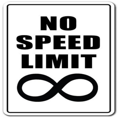 SignMission Z-A-1014-No Speed Limit 14 in. No Speed Limit Aluminum Sign - Fast Speeding Racing Drag Cars Cycle Motorcycle 