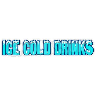 SignMission D-DC-24-Ice Cold Drinks Ice Cold Drinks Concession Decal Drink Beer Sign 