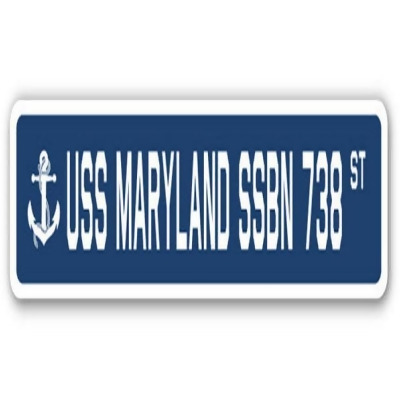 SignMission SSN-836-Maryland Ssbn 738 USS Maryland SSBN 738 Street Sign - US Navy Ship Veteran Sailor Gift 