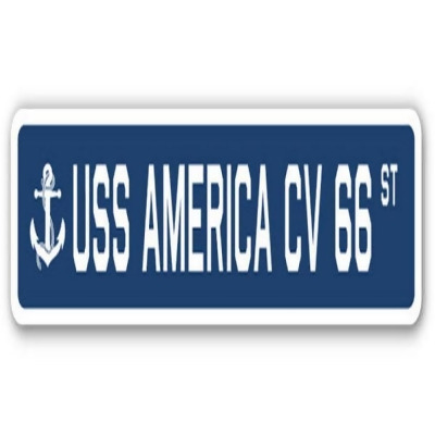 SignMission SSN-730-America Cv 66 USS America CV 66 Street Sign - US Navy Ship Veteran Sailor Gift 