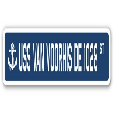 SignMission A-30-SSN-Van Voorhis De 1028 USS Van Voorhis De 1028 Aluminum Street Sign - US Navy Ship Veteran Sailor Gift 