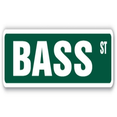 SignMission SS-836-BASS 36 in. Bass Street Sign - Fish Fishing Boat Hook Funny 