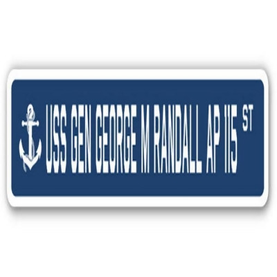 SignMission SSN-624-Gen George M Randall Ap USS Gen George M Randall Ap 115 Street Sign - US Navy Ship Veteran Sailor Gift 