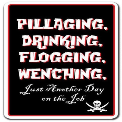 SignMission Z-Pillaging Drinking Flogging Pillaging, Drinking, Flogging & Wenching Novelty Sign 
