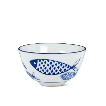 Abbott Collections AB-27-BLUEFISH-198 3 in. Fish Dip Or Sauce Bowl, Blue & White - Set of 2 