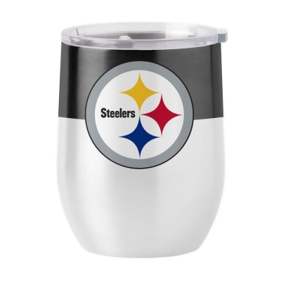 Logo Chair 625-S16CB-11 16 oz NFL Pittsburgh Steelers Colorblock Stainless Curved Beverage 