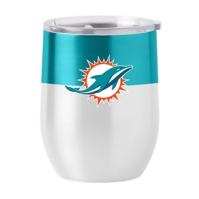 Logo Chair 617-S16CB-11 16 oz NFL Miami Dolphins Colorblock Stainless Curved Beverage 